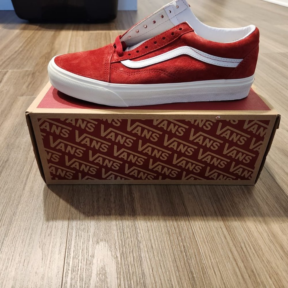 Vans Old Skool Pig Skin Suede red